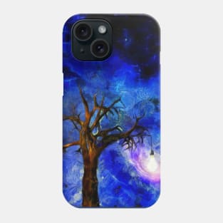 Tree with hanging light bulb Phone Case