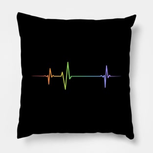 Rainbow Heartbeat Pride Shirt, LGBTQ Pride, Gay Shirt, Lesbian Shirt, Gift for Gay Lesbian, Queer Pride Month Pillow