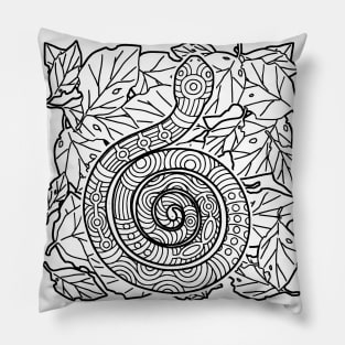 Tribal Snake Ink Art Tattoo Black Pillow