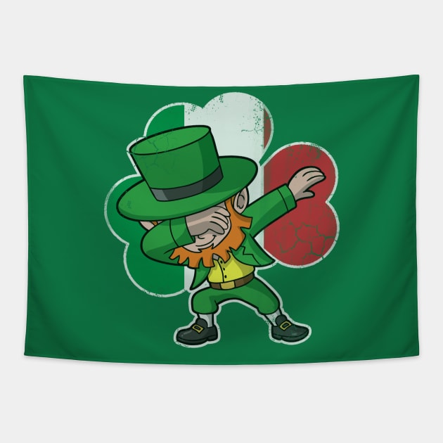 Irish Italian Dabbing Leprechaun St Patricks Day Tapestry by E