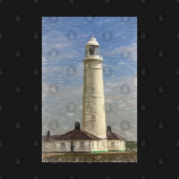 Nash Point Lighthouse Digital Art by IanWL