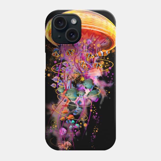 Electric Jellyfish World Phone Case by DavidLoblaw