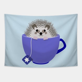 Chanukah Tea Cup Hedgehog Tapestry