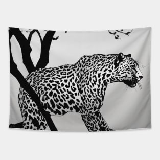 Leopard Shadow Silhouette Anime Style Collection No. 183 Tapestry