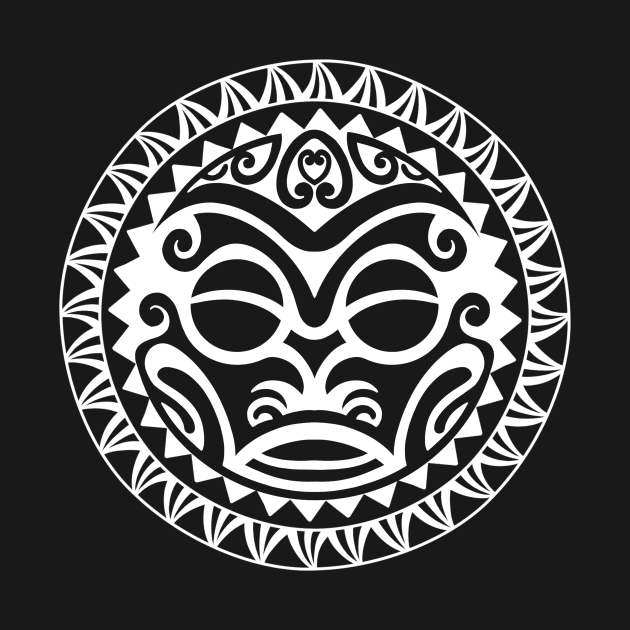 Polynesian tattoo tiki face by Tikitattoo