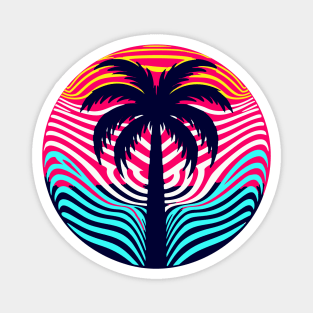 Palm tree and stripes Magnet