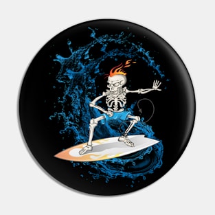 THE CRAZY SURFIST SKULL Pin