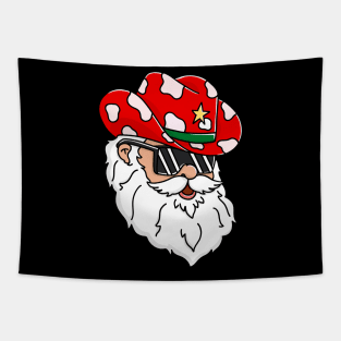 Santa Claus Western Cowboy hat Merry Christmas Funny Tapestry