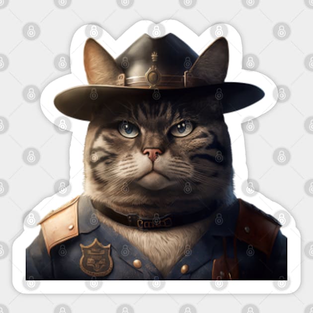 Police cat in uniform | Sticker