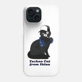 Techno Cat from Ibiza -  Catsondrugs.com - Techno Party Ibiza Rave Dance Underground Festival Spring Break  Berlin Good Vibes Trance Dance technofashion technomusic housemusic Phone Case