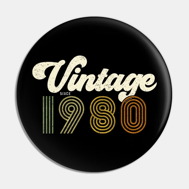 Vintage since 1980 - Cool Retro 40th birthday gift 2020 Pin by Shirtbubble