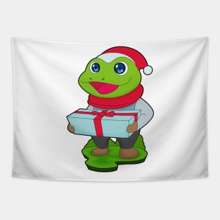 Frog Christmas Package Tapestry