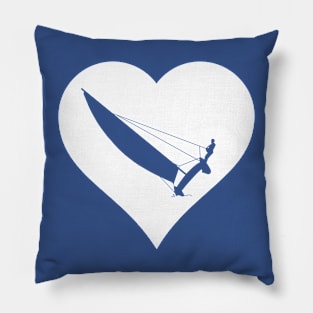 White heart with a catamaran Pillow