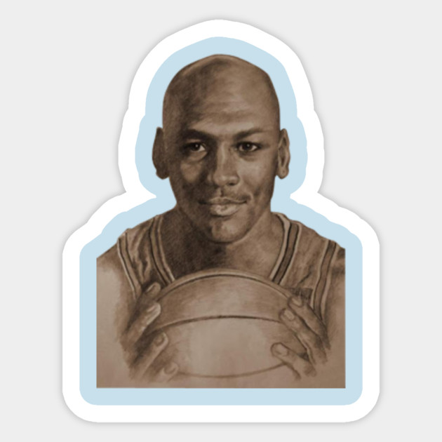 Black And White Paintings Of Jordan Michael Jordan Sticker
