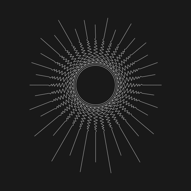 Eclips - Black Sun Geometric Lines by Starseed