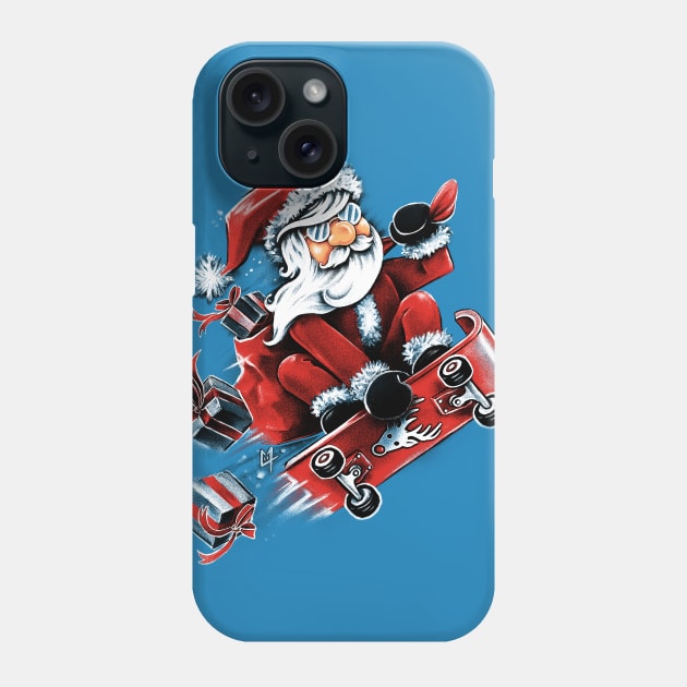 Santa Skateboarding Phone Case by c0y0te7