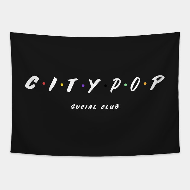 City Pop 80s Japanese Music Social Club Tapestry by RareLoot19