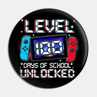 Level 100 Days Of School Unlocked Gamer Video Games Boys Pin