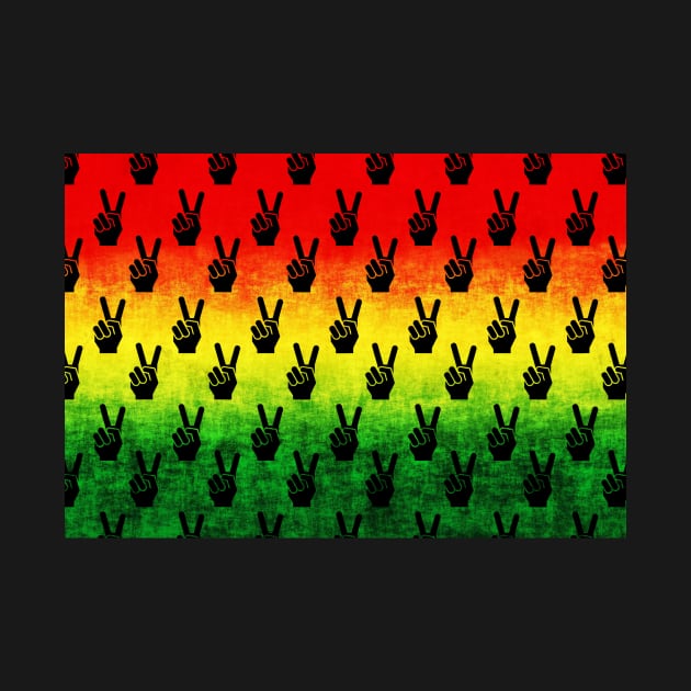 Peace Hands on Rastafarian Colors by CeeGunn