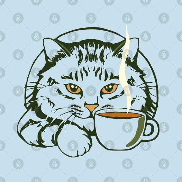 coffee cat by Roocolonia