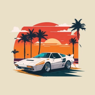 Miami Vice white Ferrari T-Shirt