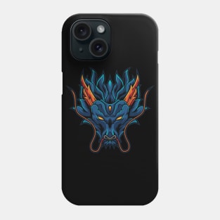 chinese blue dragon Phone Case