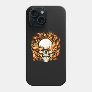 Skull Burning in Hell Fire Tattoo Phone Case