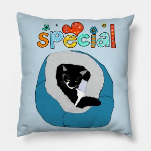 Cute Tuxedo  cat in in his Igloo  Copyright TeAnne Pillow