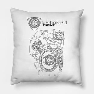 Mazda RX-7 FC FD RX-8 engine Vankel rotary engine blueprint text Pillow