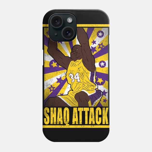 O'Neal Basketball Shaq Attack Los Angeles 34 Legend Phone Case by TEEWEB