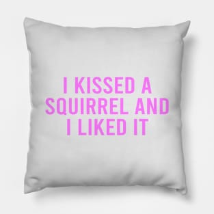 I Kissed a Squirrel Pillow