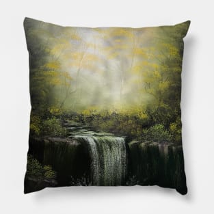 Deep Forest Waterfall Pillow