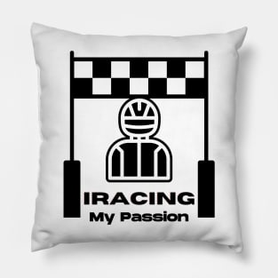 Iracing Fan T Shirt Black Pillow