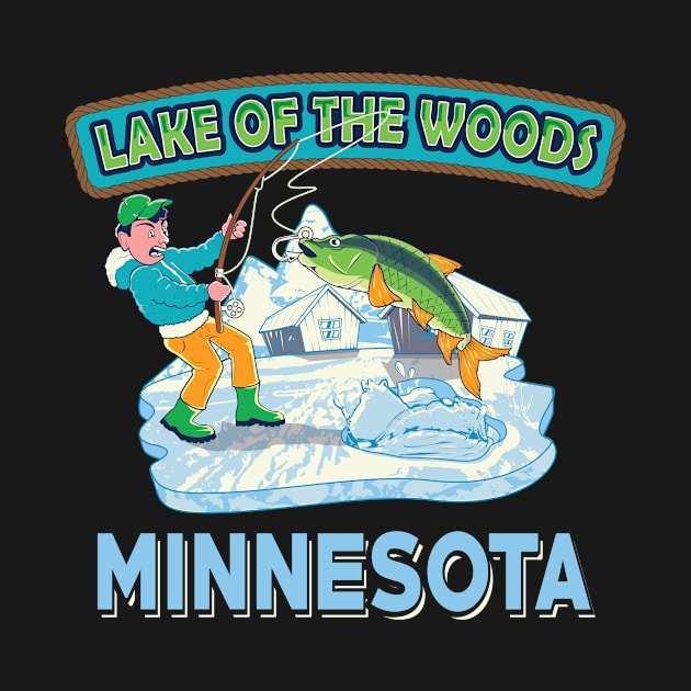 Walleye Fish Lake of the woods Minnesota Fishing T-shirt by tmuzaa