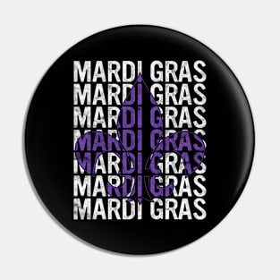 Vintage Mardi Gras Text Gift Jester Hat Masquerade Costume Pin