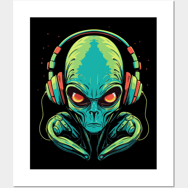Alien Vinyl DJ Rave Techno Alien Dj Posters And Art Prints, 46% OFF