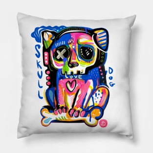 Skull dog Pillow