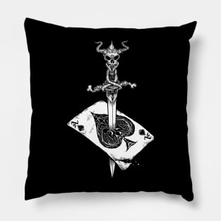 Ace of Spades-Gambling-Death Card-Skull Dagger Pillow