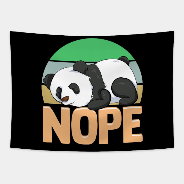 Cute & Funny Nope Sleepy Napping Lazy Panda Tapestry by theperfectpresents