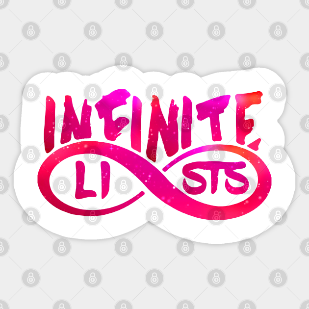 infinite lists merch - Infinite Lists - Sticker