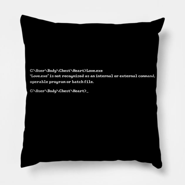 C User B Love Error Pillow by nrGfx