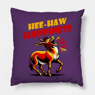 Crazy laughing donkey Pillow