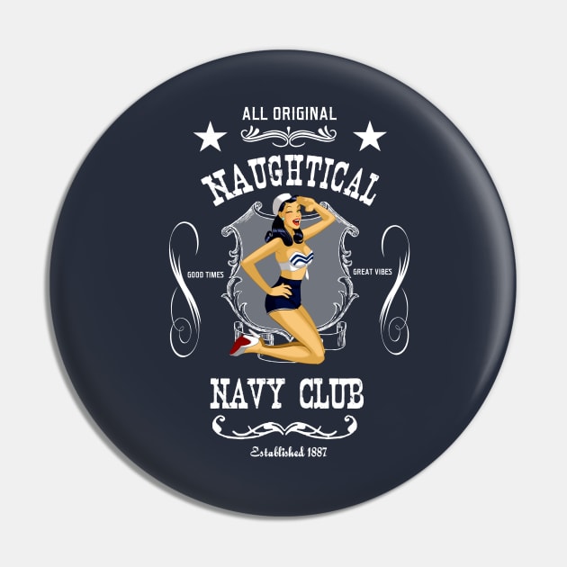 Naughtical Navy Club Pin by DESPOP