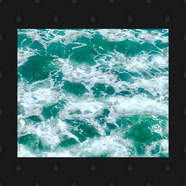 Aqua Green Summer Ocean Waves by Lady Lilac