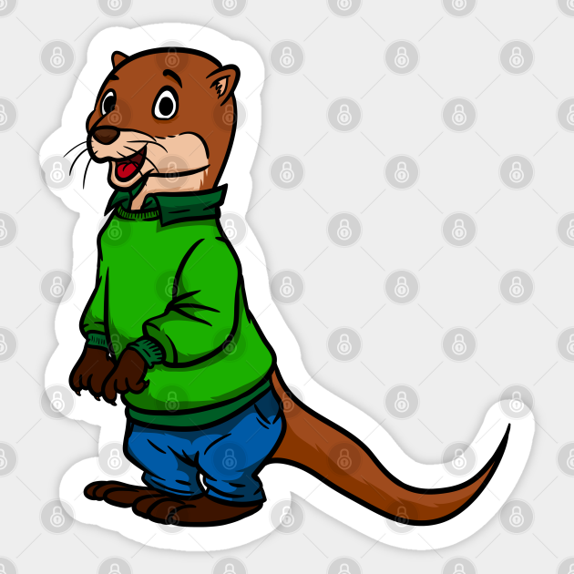 Cute Anthropomorphic Human-like Cartoon Character Otter in Clothes - Cute Cartoon Otter - Sticker | TeePublic Cute Anthropomorphic Human-like Cartoon Character Otter in Clothes - Cute Cartoon Otter - Sticker | TeePublic