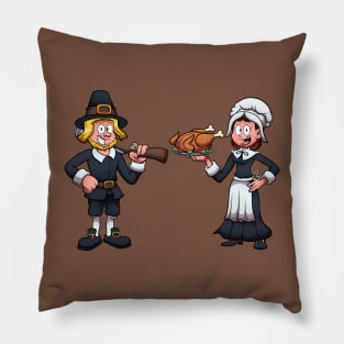 Pilgrim Man And Woman Pillow