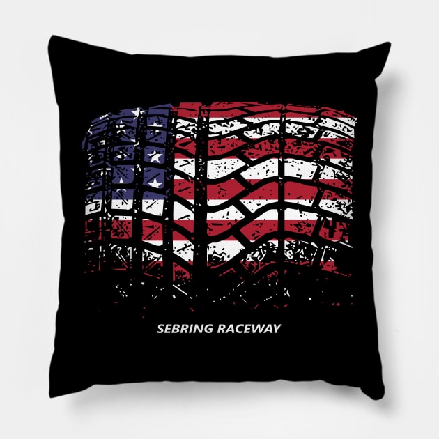 Sebring Raceway Pillow by SteamboatJoe