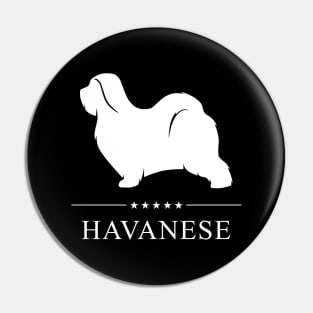 Havanese Dog White Silhouette Pin