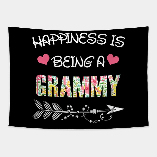 Happiness is being grammy floral gift Tapestry by DoorTees