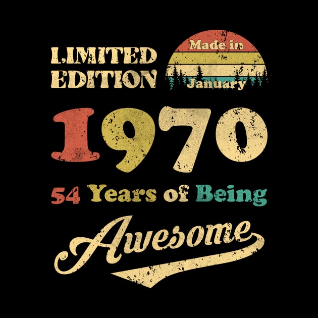 Made In January 1970 54 Years Of Being Awesome Vintage 54th Birthday by Hsieh Claretta Art